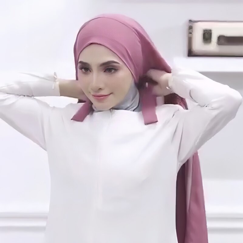 Hijab sifon gelembung baru, syal kepala kualitas wanita, bungkus polos musim panas Muslim, selendang Solid mudah dipakai untuk wanita