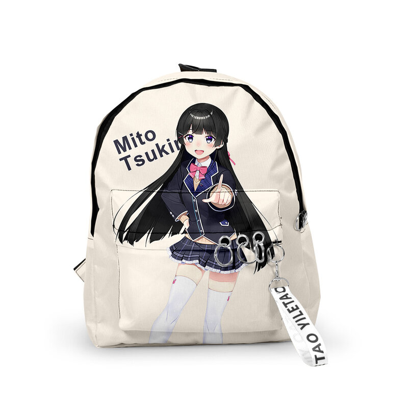 VTuber Tsukino Mito Anime Backpack Schoolbag Travel Bag 2023 Japan Manga Harajuku Daypacks Rucksack Unisex Bags
