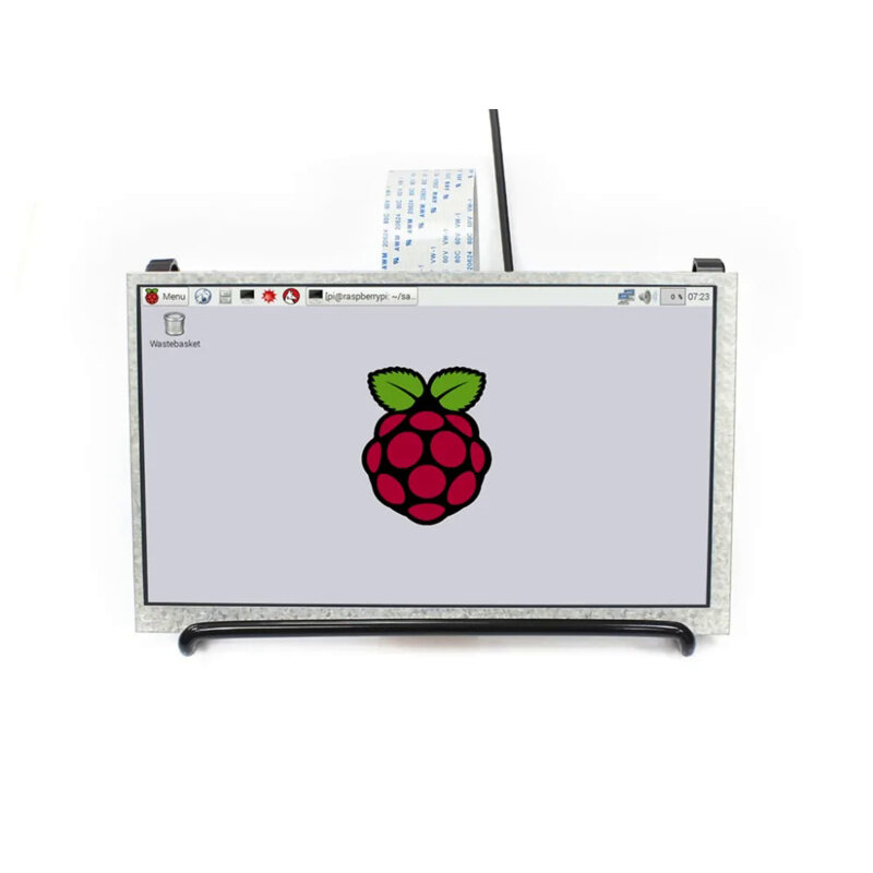 Wyświetlacz falowy 7 cali 1024x600 IPS do interfejsu Raspberry Pi DPI bez dotyku TFT LCD z czapką RGB LCD i podstawką LCD