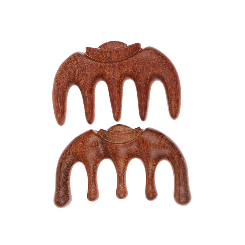 Head Meridian Massage Comb Sandalwood 5 Wide Tooth Comb Acupuncture Therapy Blood Circulation Anti-static Smooth Hair