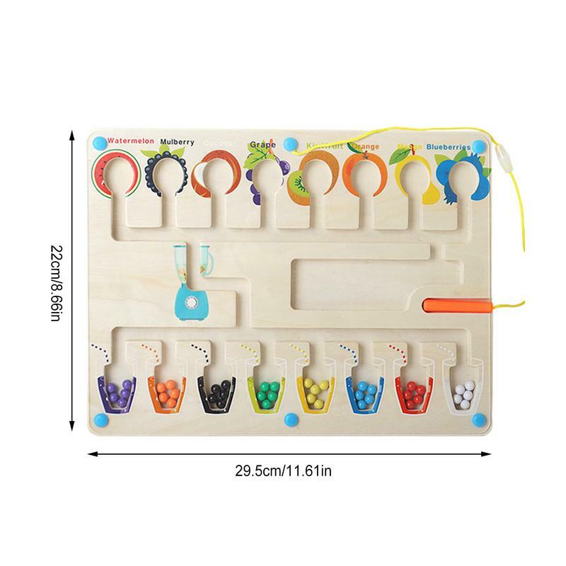 Labirynt magnetyczny plansza zabawki Montessori do sortowania labiryntu magnes zabawki Puzzle Puzzle zabawki zabawki edukacyjne owoce Puzzle