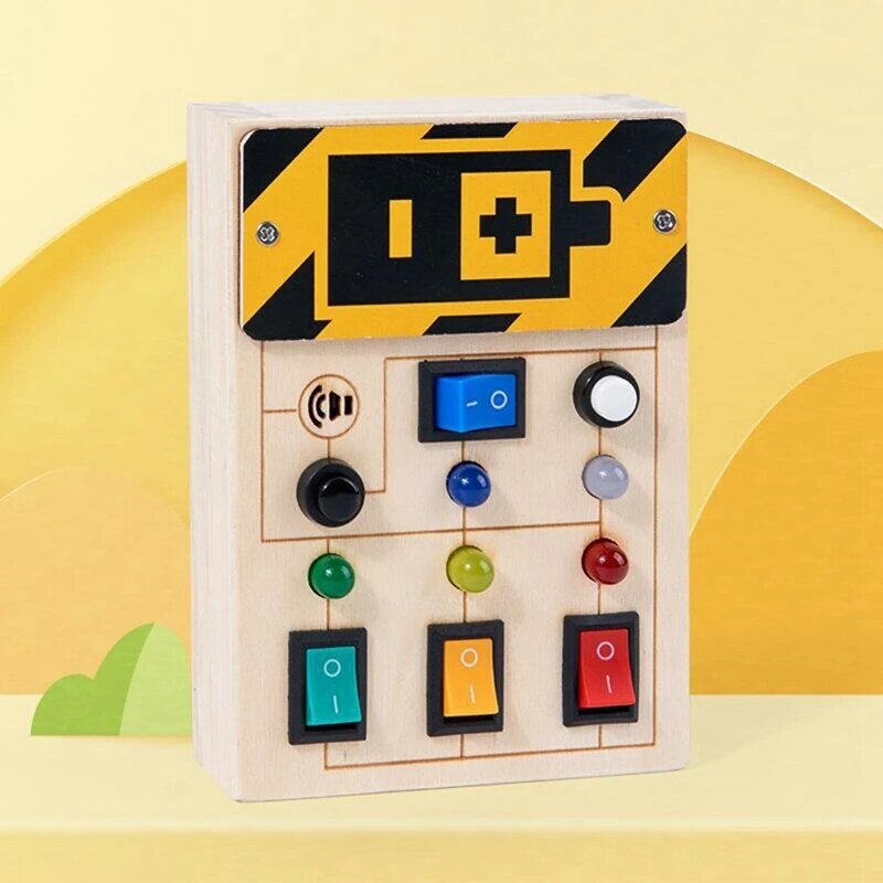 Planche en bois avec lumière LED pour tout-petits, jouet d'interrupteur interdit, document Power Baby Montessori, 1 PC, 1 PC