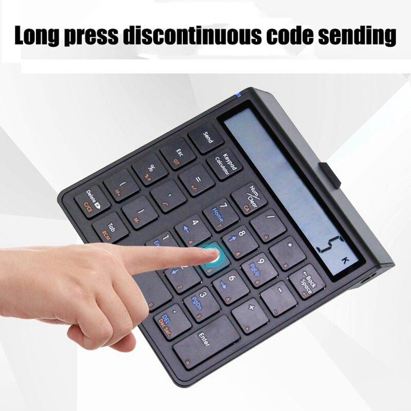 Sunreed Numeric Keypad 4.0 Bluetooth Keyboard with Display Calculator Function 2 in 1 Number Pad and Calculator Black