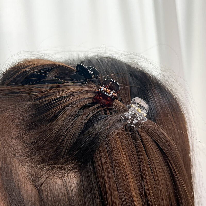 Mini pinzas para el pelo para mujeres y niñas, accesorios de plástico transparente, negro, marrón, 10 a 50 unidades por paquete
