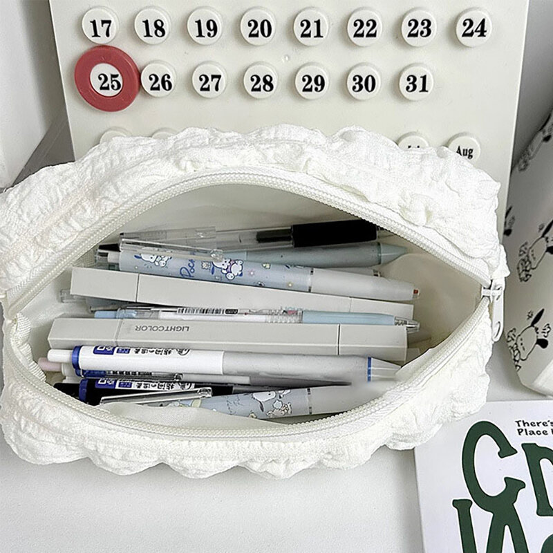 여아용 단색 연필 케이스, 창의적인 베개 가방, 대용량 가방, 학용품 문구 상자, 화장품 가방, 1PC