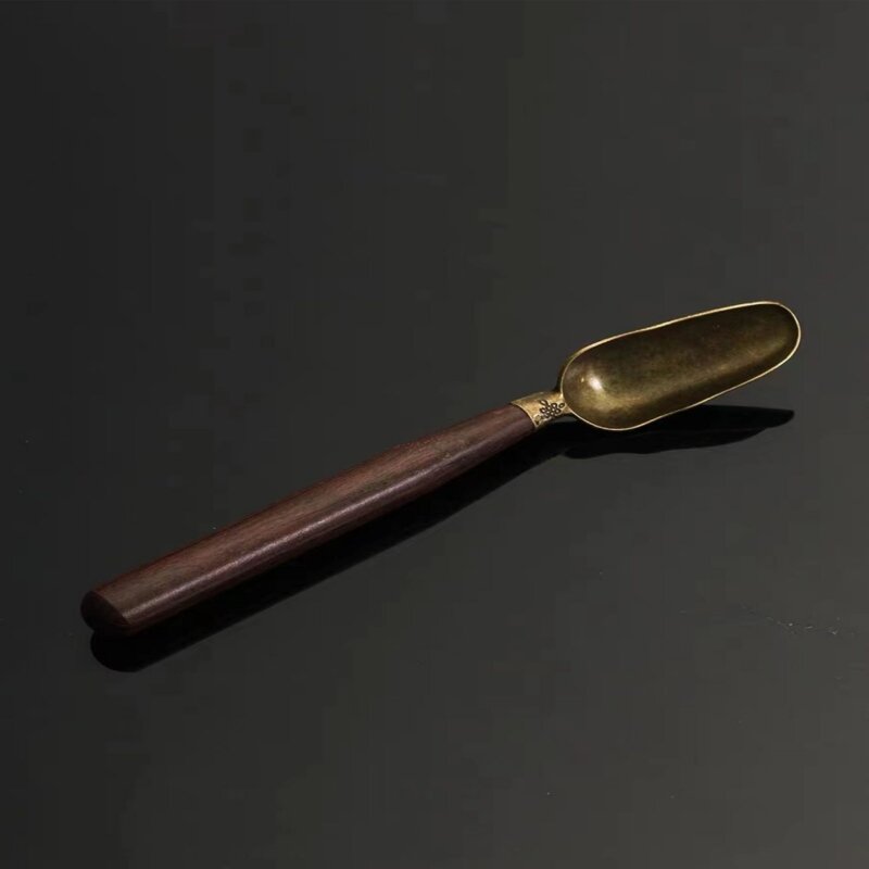 1pcs Tea Spoon Ebony Teaspoon Solid Wood Retro Creative Tea Shovel Tea KongFu Tea Ceremony Accessories Gift