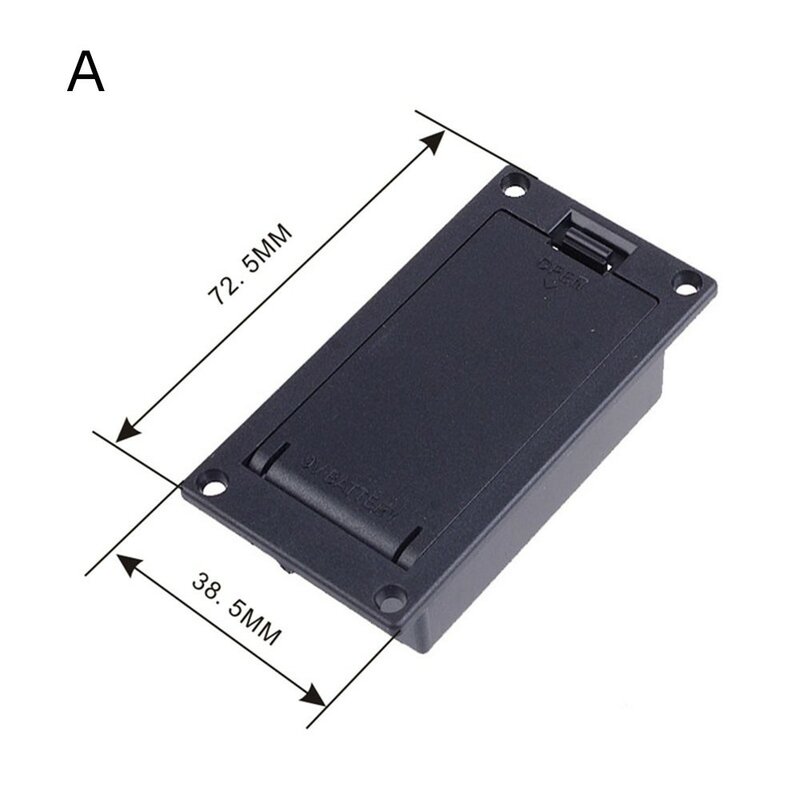 Caja de batería útil de 9V, accesorios para bajo, reemplazo de compartimento negro para soporte de guitarra acústica, piezas de pastilla