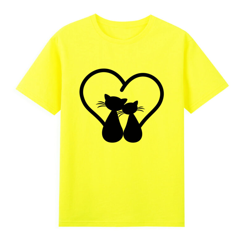 BGtomato-Camiseta con estampado de gato negro, camiseta de alta calidad, top informal, camisetas para parejas de verano, A092