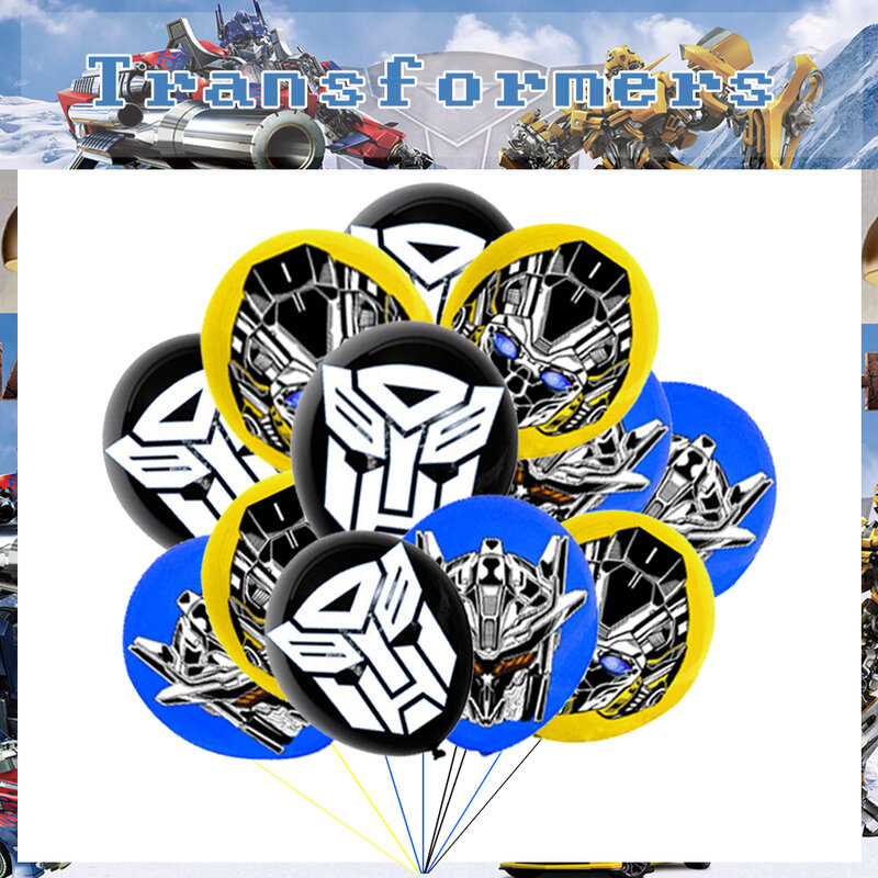 Transformers-Fournitures de fête pour garçon, décoration de fête d'anniversaire pour enfants, accessoires de fête, tasses, assiettes, ballons en latex en aluminium, britware