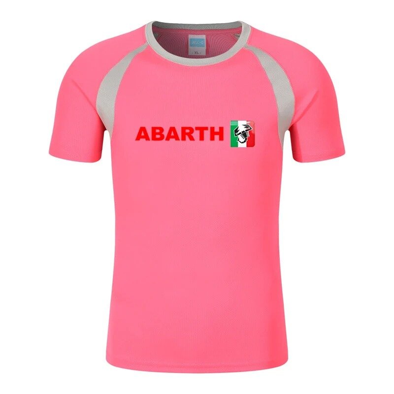 2024 Abarth เสื้อคอกลมแขนสั้นสำหรับผู้ชาย, เสื้อทีเชิ๊ตแขนสั้นแปดสีสวมใส่สบายระบายอากาศได้ดีฤดูร้อน