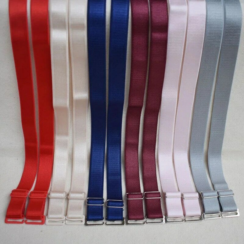 Alças de sutiã de ombro substituição 15mm 18mm largura elástica ajustável removível multi cor senhora sutiã cinta acessórios lingerie