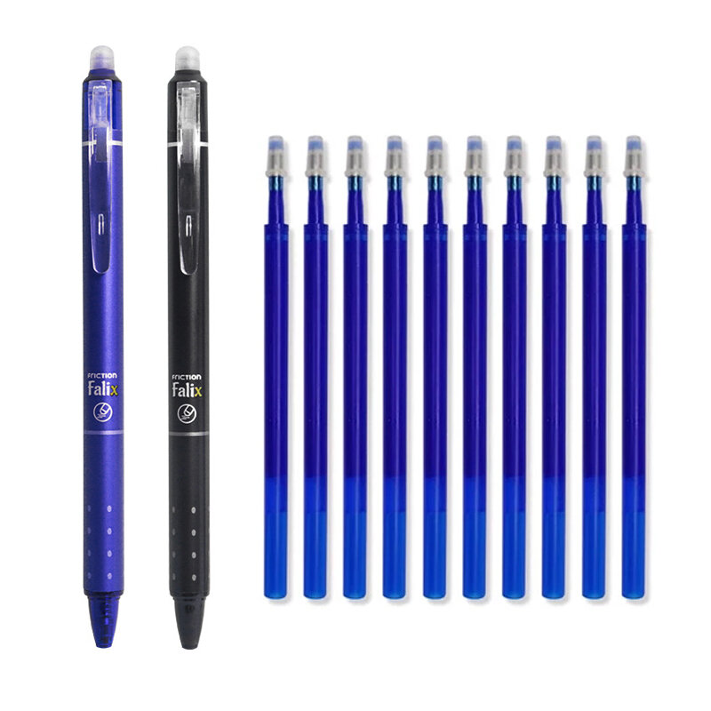 Drukknop Uitwisbare Gel Pen 0.5Mm Grote Capaciteit Pen Refill Vervangbare Staven Wasbare Handvat School Kantoorbenodigdheden Briefpapier