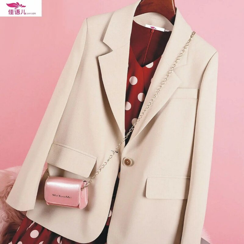 Spring Autumn New Gentle Small Suit Jacket Women Casual Suit Ladies White Top