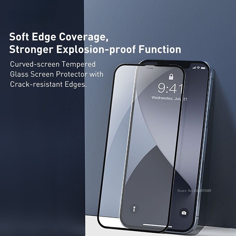 Protector de pantalla de vidrio templado para IPhone, alta calidad, 15, 14, 13, 12 Pro Max, 12 Mini