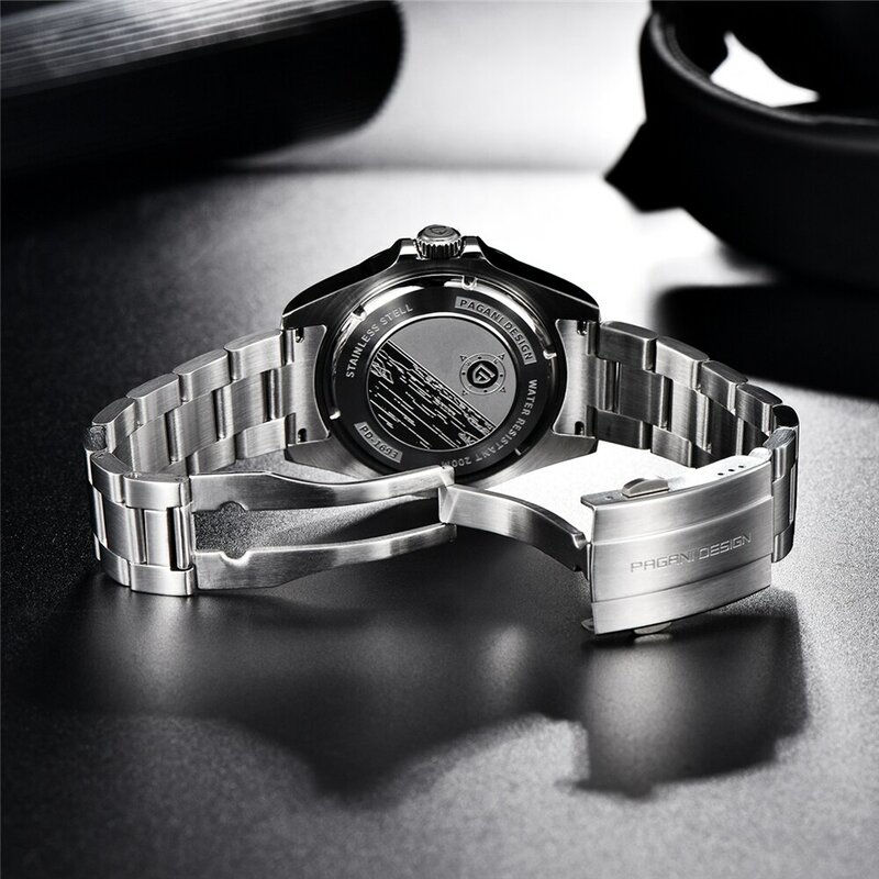 PAGANI DESIGN GMT-Reloj mecánico automático para Hombre, cronógrafo clásico Retro de acero inoxidable, resistente al agua, 2024 m, nuevo, 200
