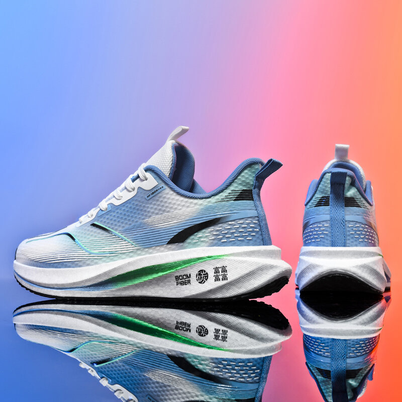 Zapatillas deportivas antideslizantes para hombre y mujer, zapatos deportivos transpirables, ligeros, cómodos, placa de carbono, cojín de aire para maratón