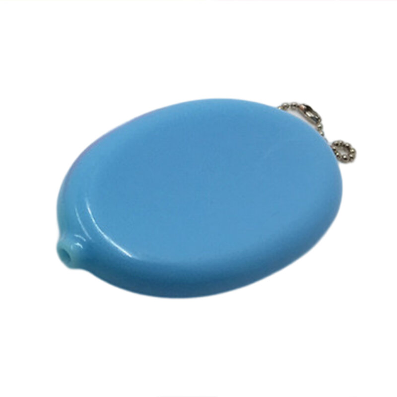 Monedero ovalado pequeño, bolsa de monedas de PVC colorida, bonito soporte para cambio con cadena, ideal para viajes