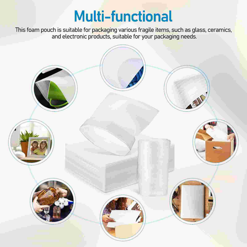 100 Pcs Wrapping Paper Foam Cushion Pouches For Glasses Cushioning Wraps Packing Moving Dishes