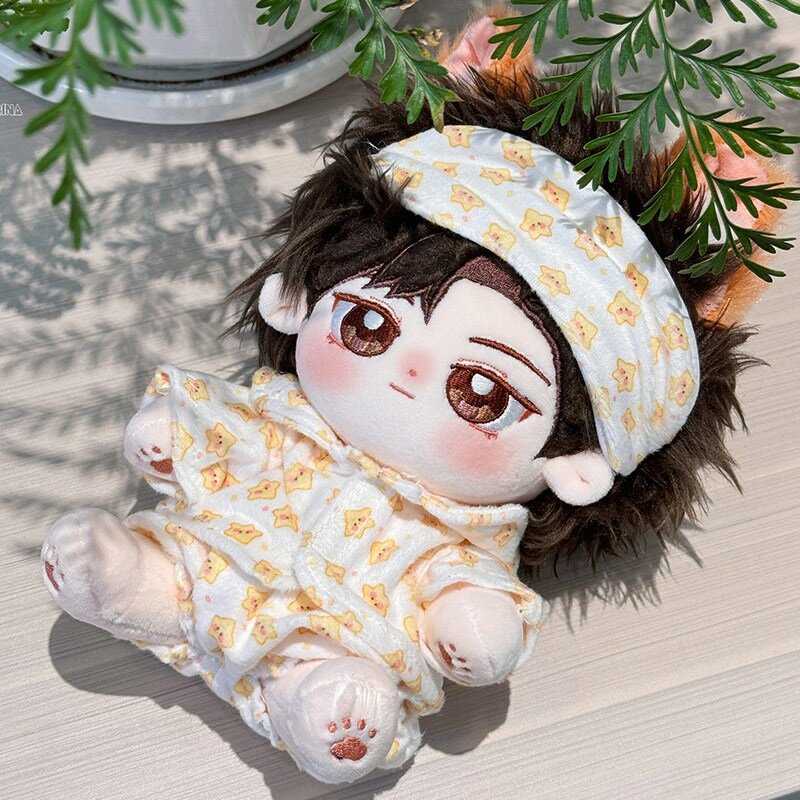 Puppen kleider für 20cm Idol puppen Baby puppe schöne Pyjamas mit Augen maske ausgestopftes Baumwoll spielzeug für Korea Star Kpop Exo