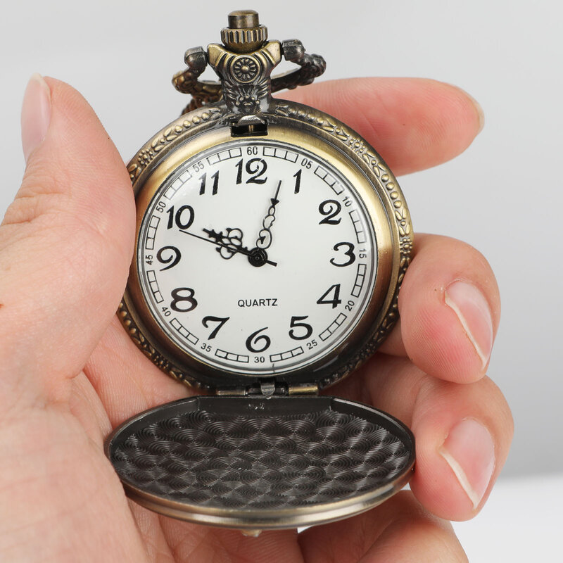 นาฬิกาจี้ตัวเลขอาราบิกวินเทจพร้อมสร้อยคอจี้สายโซ่นาฬิกากระเป๋าของขวัญสำหรับเพื่อนสมาชิกในครอบครัว