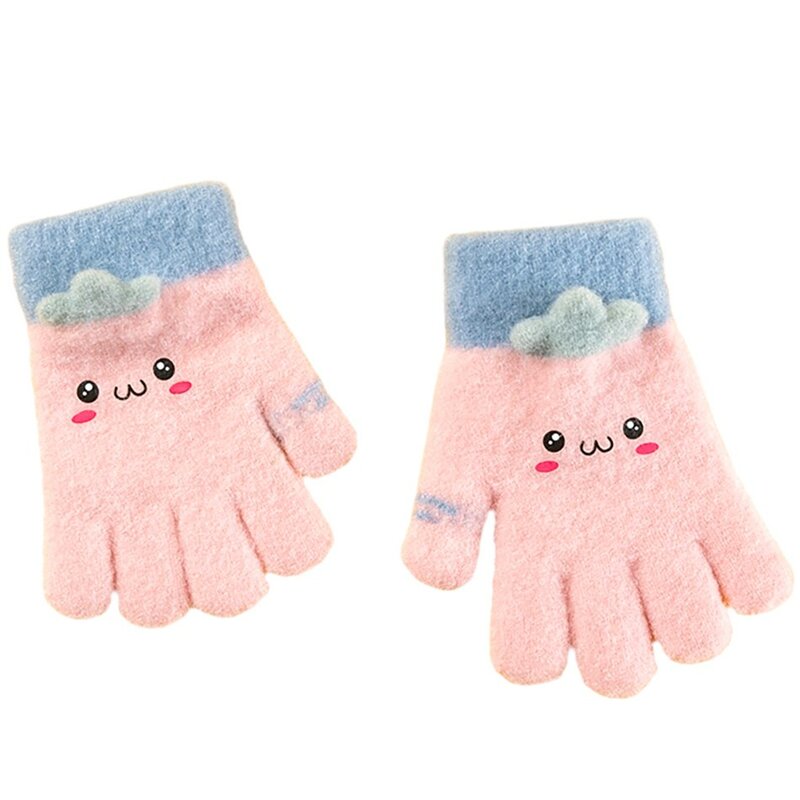 Bebê mittens meninas 3-5 anos velo dos desenhos animados luvas de cenoura crianças quente macio dedos completos acessórios de roupas infantil mitts