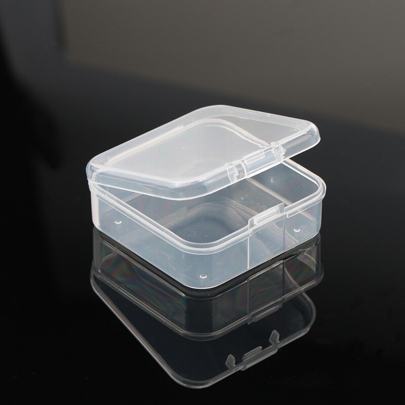 صندوق تخزين بلاستيكي مربع شفاف ، حاوية للمجوهرات الخرز والأقراط ، 5.5x5.5x2.1cm