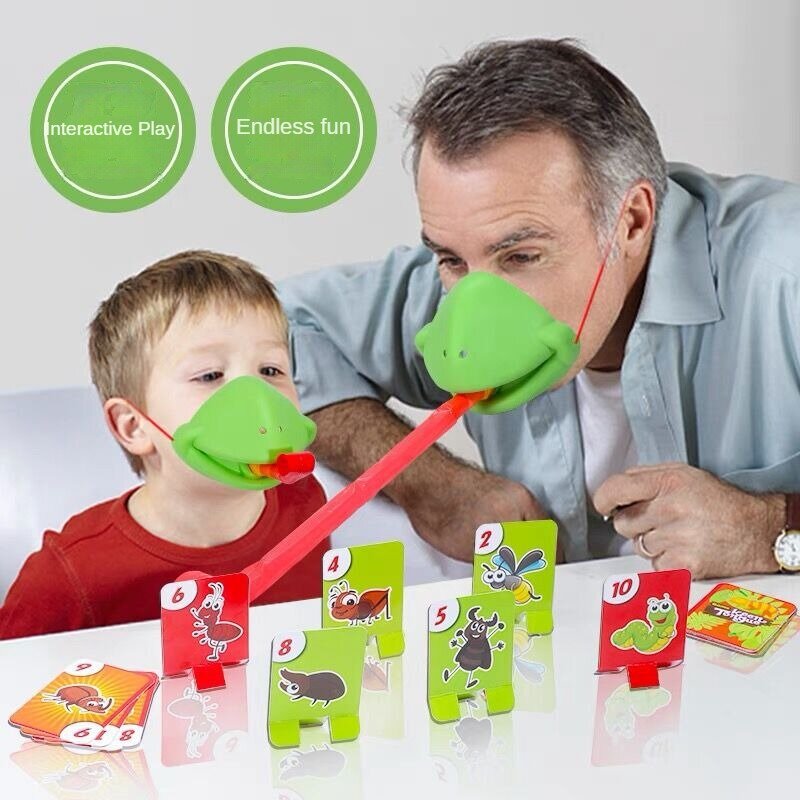 Masker kadal melambai kartu jilat lidah anak-anak, permainan Desktop interaksi orang tua anak permainan menyenangkan keluarga mengumpulkan permainan