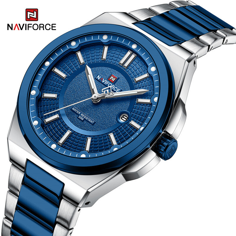 2023 New NAVIFORCE Mens Watches Waterproof High Quality Quartz Wristwatch Stainless Steel Clock With Luminous Relogio Masculino