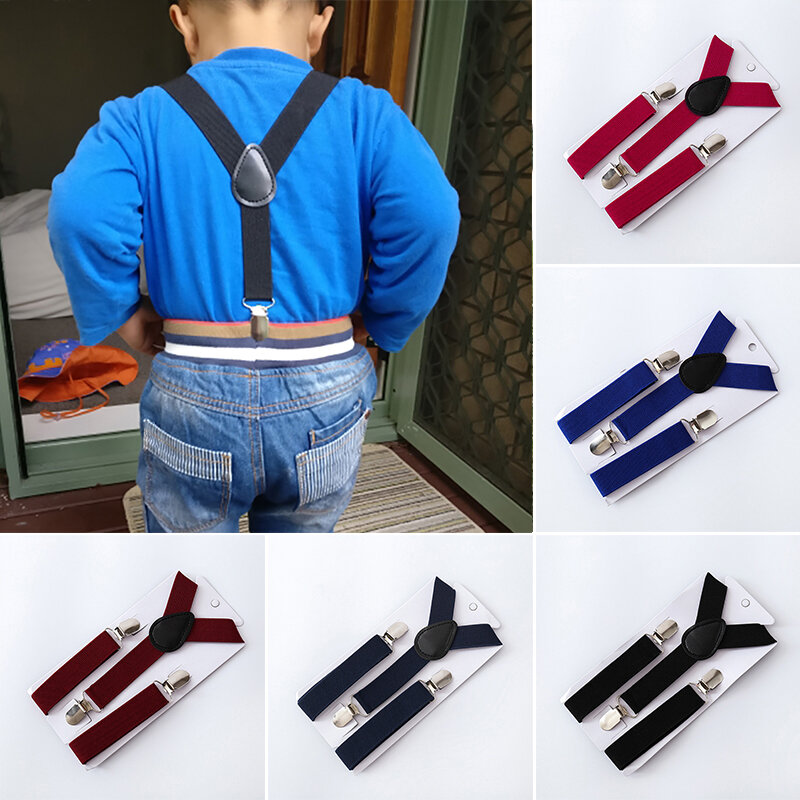 Conjunto de tirantes para niños y niñas, Tirantes ajustables Retro, pantalones con Clip, accesorios para corbatas de boda