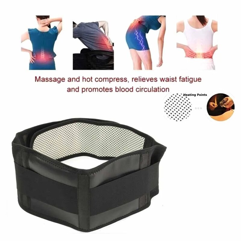M - XL Adjustable Tourmaline Self Heating Magnetic Therapy Back Waist Support Belt Lumbar Brace Massage Band Health Care