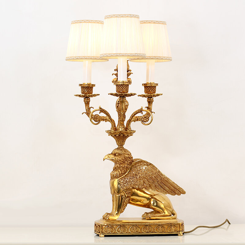 Jewellerytop baroque griffin restaurant antique brass lights gold luxury lamps mid century table lamp centerpiece