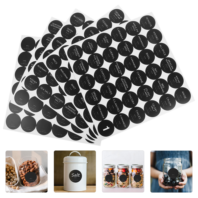 10 Sheets of Seasoning Bottle Sticker Tag Self-Adhesive Bottles Classification Sticker for Home