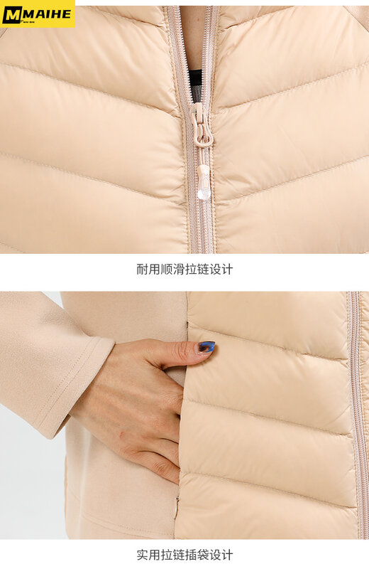 Casaco de pato para homens e mulheres, jaqueta esportiva luxuosa, costura curta de malha 90% leve, quente, inverno, Y2K