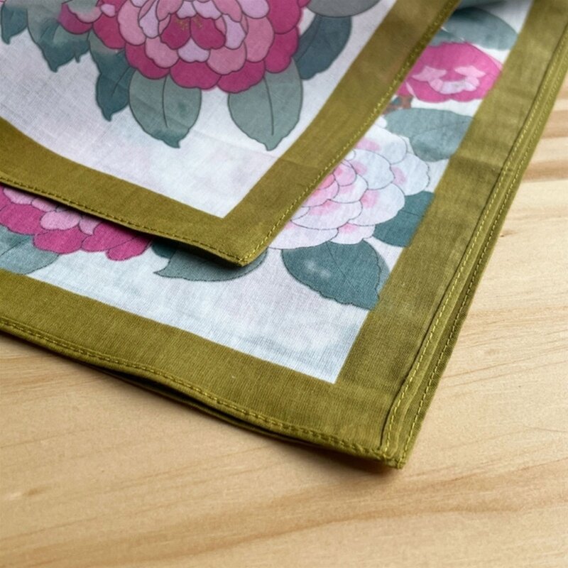 Pañuelos estampados para niñas y mujeres, pañuelos coloridos de bolsillo con patrón Floral, Hijab cuadrado, 45x45cm