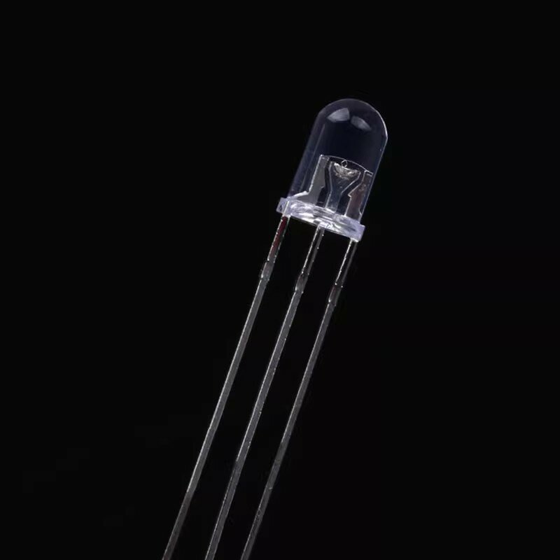 투명 콜로이드 하이라이트 LED 발광 다이오드 DIY 키트, 2 색 램프, 적색 녹색 청색 공통 양극 및 음극, 3 핀, 3mm, 5mm, 50 개