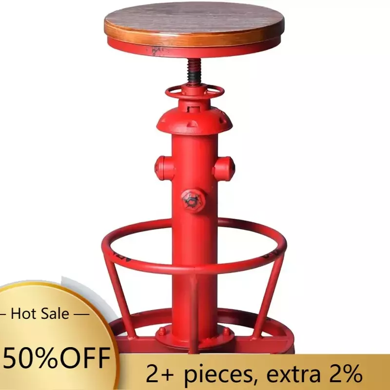 American Antique Industrial Round Bottom Adjustable Height Cafe Coffee  Stool Antique Red Freight free