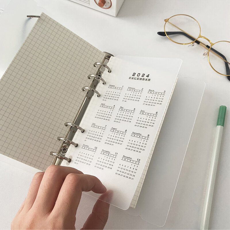 2024 Kalender Pp Divider A5 A6 Losse Blad Notebook Planner Index Sheet Binder Categorie Planner Filofax Binnenste Clip
