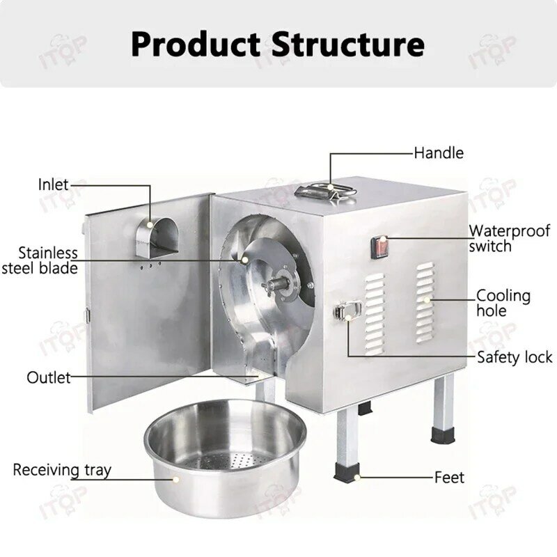 LXCHAN mesin pemotong sayur multifungsi, mesin pencacah bawang dengan prosesor makanan baja tahan karat, mesin pemotong sayuran komersial
