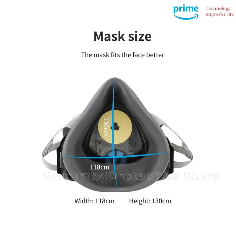 21in1 masker Respirator debu setengah wajah, masker karet keselamatan kerja tahan debu, Filter katun Untuk DIY pembersih rumah tukang kayu Builder Pol
