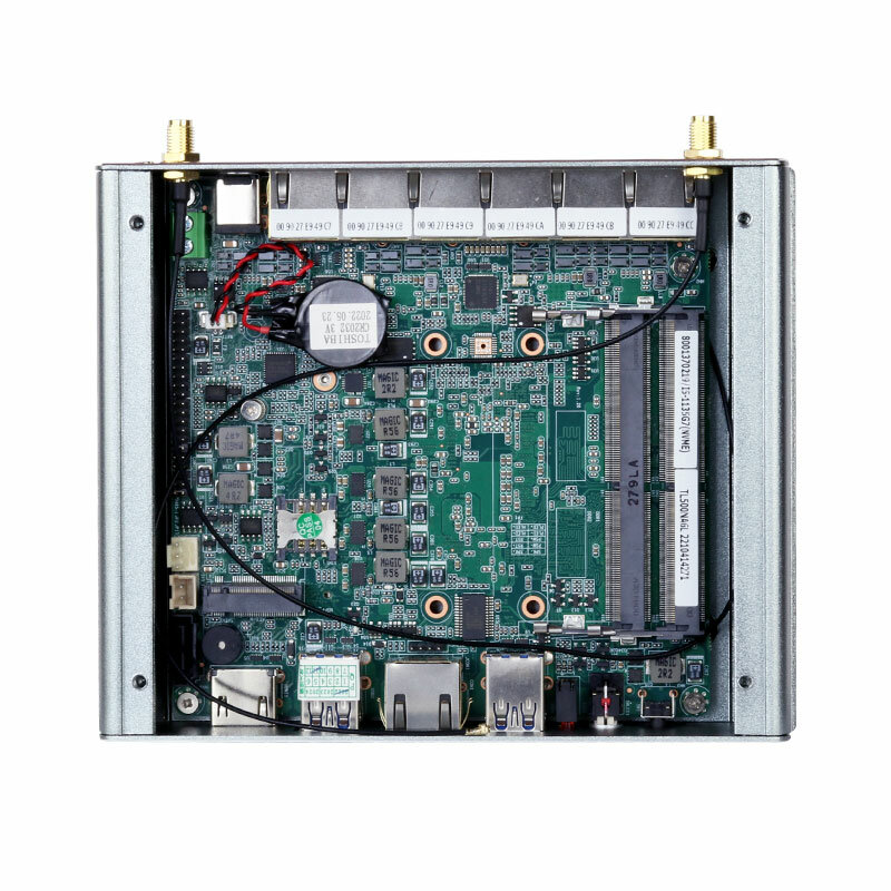 Мини-ПК, 4 ядра, 8 потоков, 6x LAN 2,5G Intel i225V NIC 4x USB RS232 HDMI Mini PCIE GPIO Windows 10 Linux/Ubuntu маршрутизатор
