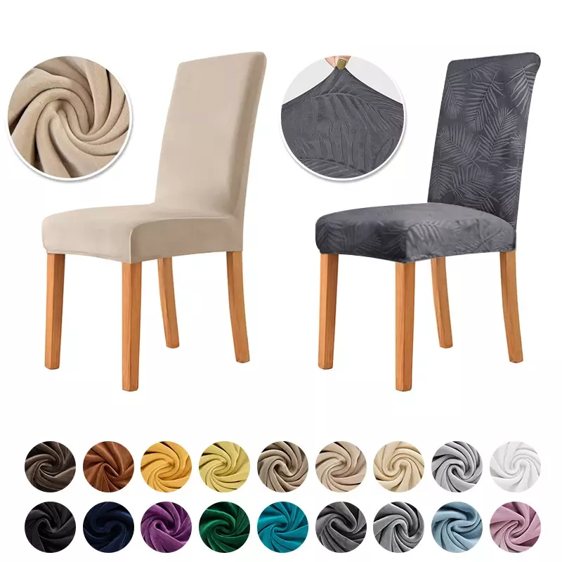 Funda de tela de terciopelo para silla, cubierta supersuave para comedor, lujosa, elástica para asiento de oficina y banquete