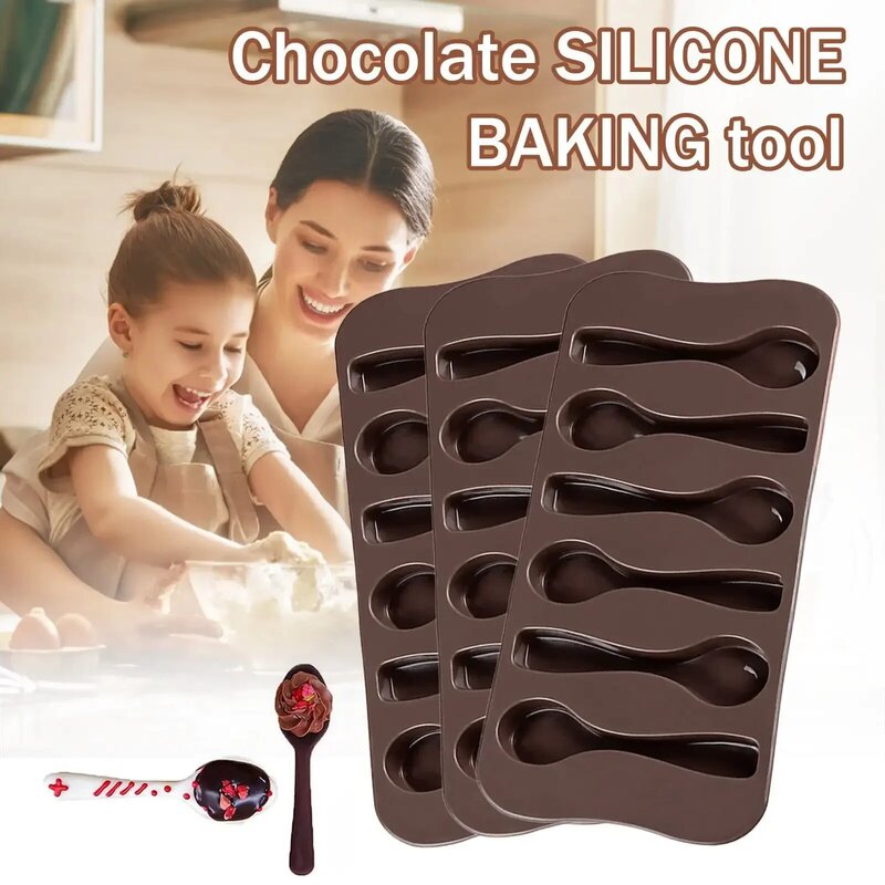 Wovilon Silicone Molds Cake Mold Spoon Shape Sphere Silicone Mold Baking Mold For Making Chocolate Cake Jelly Silicone Molds