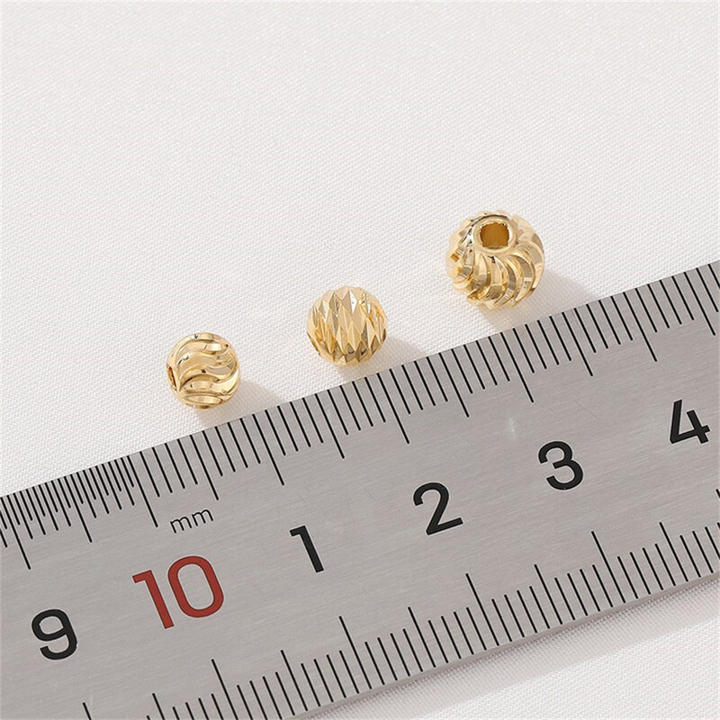 Perline di filo d'oro 14K separate da perline sciolte accessori per collana di braccialetti di perline fatti a mano fai da te con materiali di perline L142