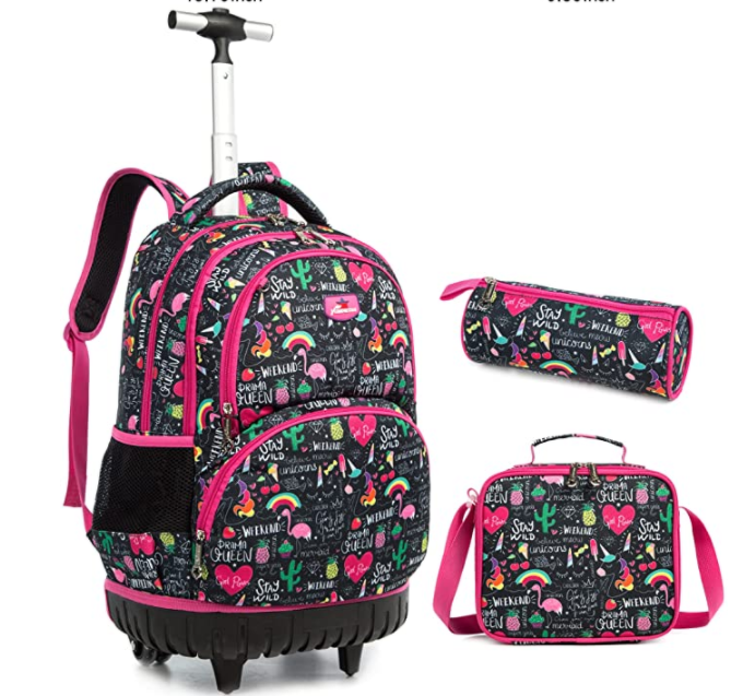 School Rolling backpack for girls kids School Trolley Bag for boys School Wheeled backpack Bag Rolling School bag with wheels