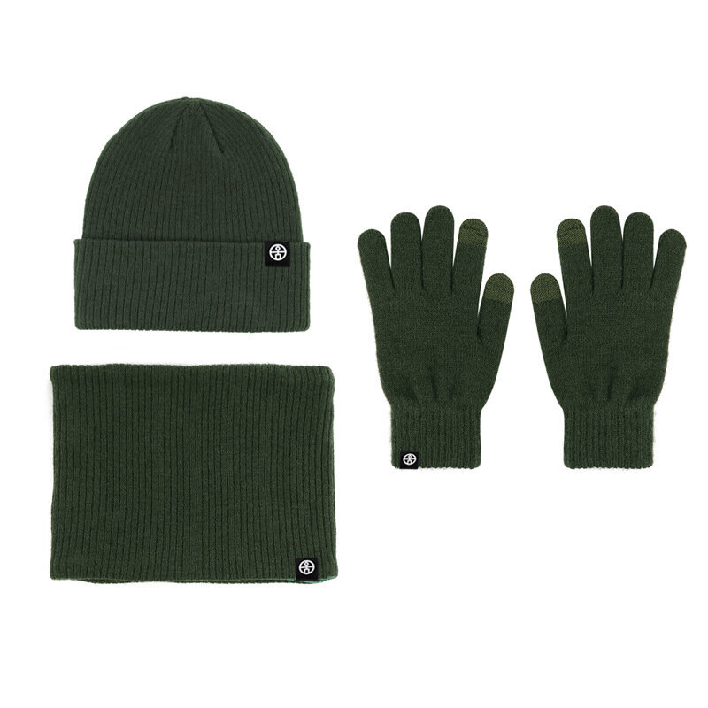 Winter Warm Set Knitted Hat Scarf and Gloves Women's Set Boys Fluffy Pants Beanies Hat Outdoor Cycling Sports Set