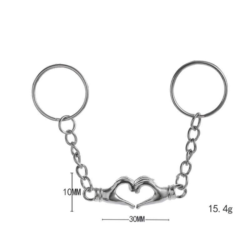 Gantungan kunci Pasangan 1 pasang gantungan kunci hati cinta gantungan kunci kekasih untuk pembuatan perhiasan Diy hadiah Hari Valentine