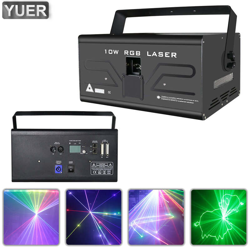 10W Full Color RGB Pattern Scanning Effect Light Stage Projector DMX512 Music Control DJ Disco Party Prom Bar Club Dance Floor