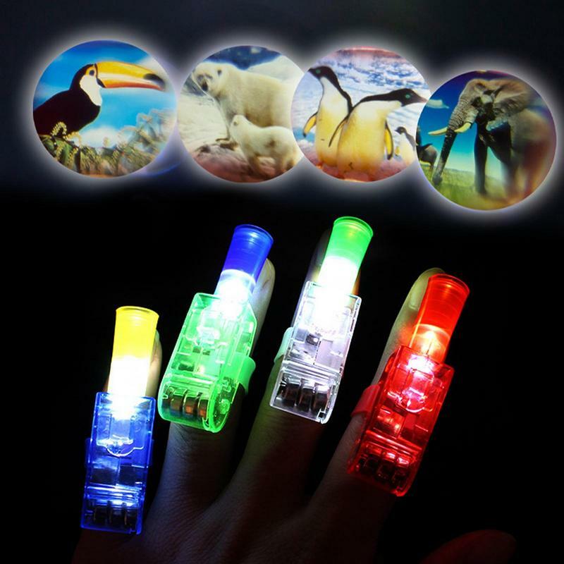 Light Up LED Finger Lights Flashing Light Up Rings Finger Ring Portable LED Finger Ring Toys Mini Light Up Finger Lights Neon