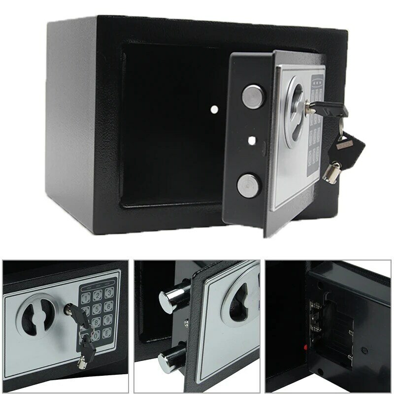Цифровой Сейф, маленькие бытовые стальные мини-сейфы, сейф для банковских купюр, безопасное хранение наличных украшений или документов с ключом