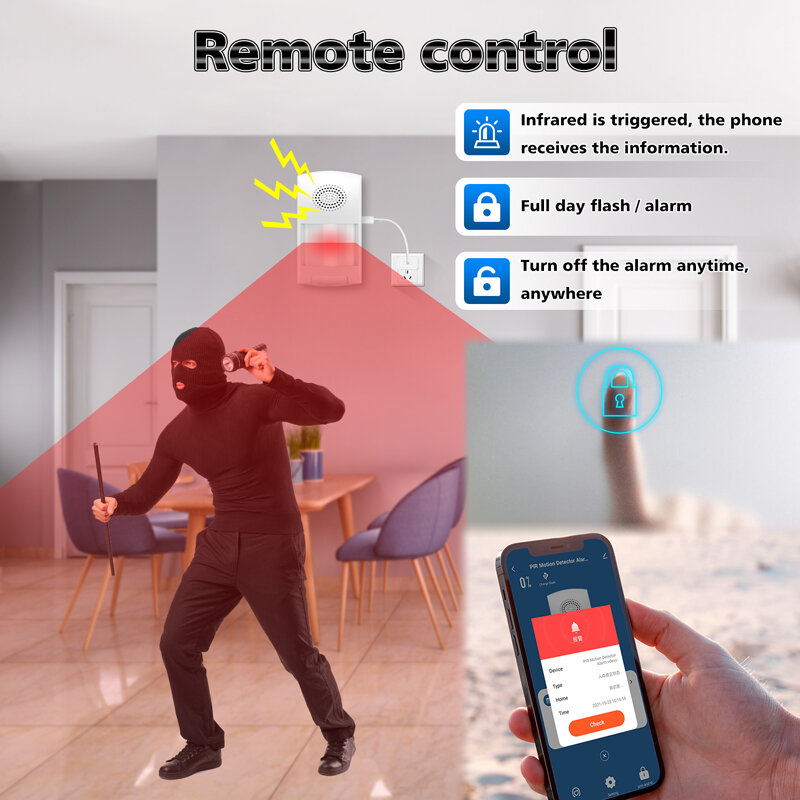 Tuya Wifi Infrarood Pir Motion Sensor Beveiliging Aanwezigheid Sensor Detector Inbreker Geluid Alarm Smart Leven Werk Met Alexa